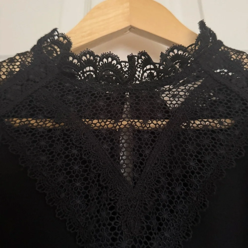 Sezane Black Lace Blouse - Picture 11 of 12